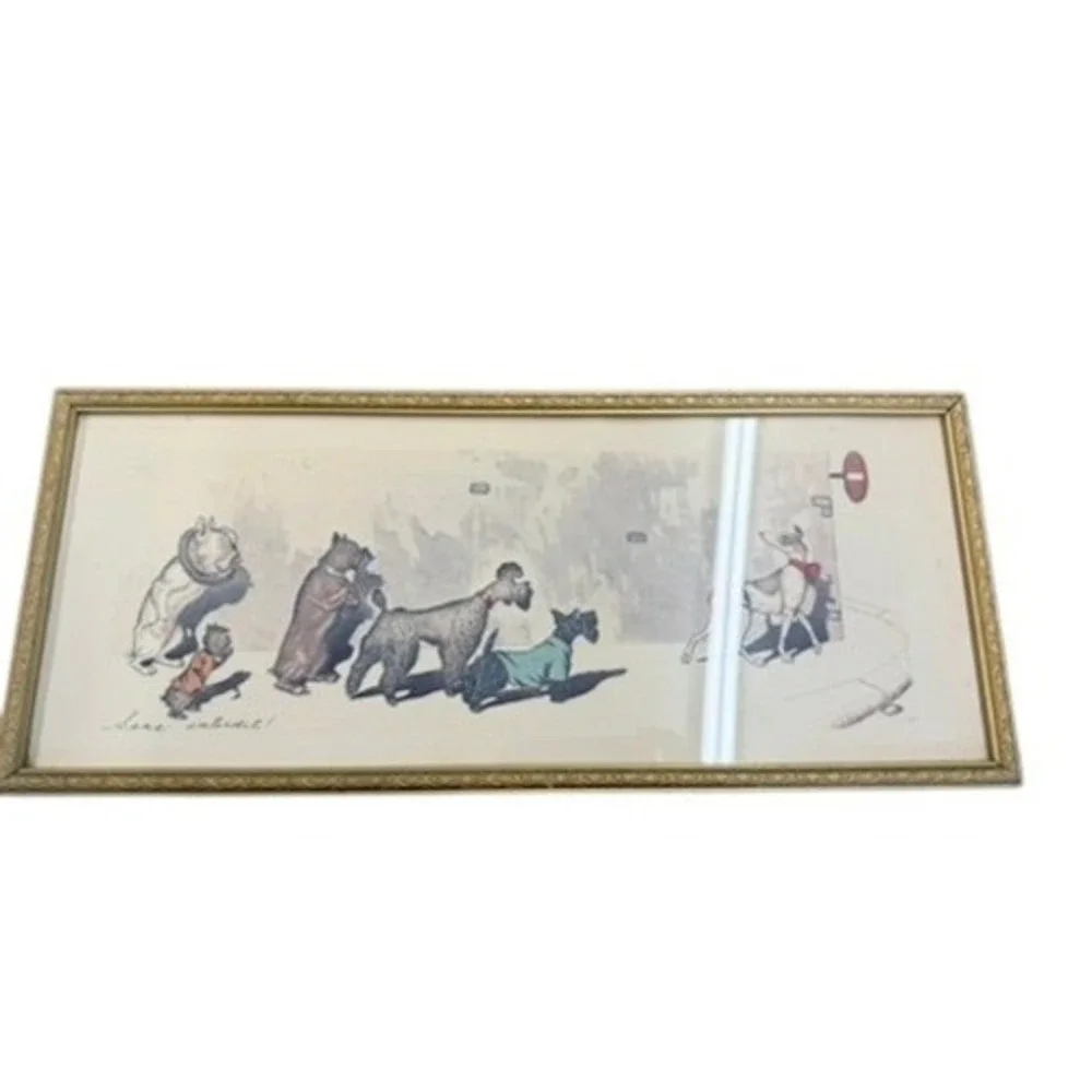 Boris O'Klein Sens Interdit Dirty Dogs of Paris  Framed Lithograph Print RARE! - Picture 10 of 12